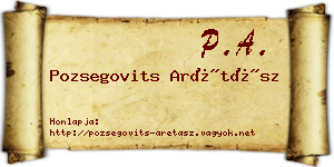 Pozsegovits Arétász névjegykártya